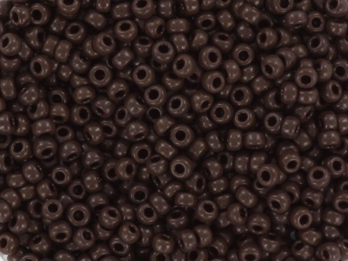 10g Miyuki seed beads 11/0, opaque chocolate brown 409, japanese beads, dark brown beads, size 11 2mm, glossy brown, small seed beads