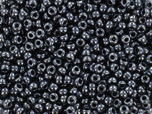 10g Miyuki seed beads 11/0, metallic gunmetal 451, japanese beads, black luster beads, size 11 2mm, dark colors rocailles, metallic black