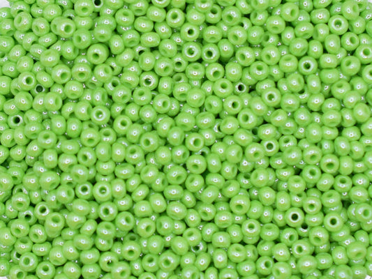 Preciosa Ornela 9/0 green 58310, 20g opaque light green sfinx seed beads, bohemian beads, glossy green beads, luster green beads