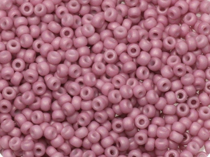 Miyuki seed beads 11/0, opaque matte dusty orchid 2024 10g, japanese beads, violet beads 2mm, Miyuki pink matte, Miyuki lilac