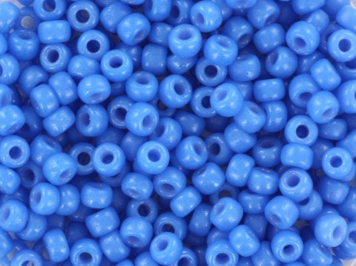 10g Miyuki seed beads 8/0, duracoat opaque delphinium blue 4484, japanese beads, round rocailles blue, size 8 3mm, bright blue glass beads