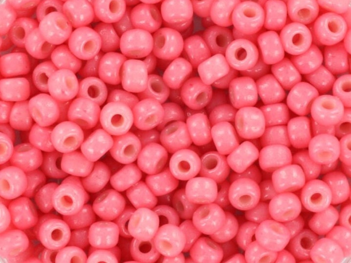 10g Miyuki seed beads 8/0, duracoat opaque guava pink 4465, japanese beads, pink beads, size 3mm, pink round rocailles, DIY jewelry supplies