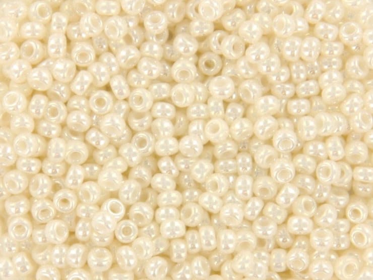 Miyuki seed beads 11/0, ceylon antique ivory pearl 592, 10g japanese beads, cream beads, size 2mm,off white beads, Miyuki glossy light cream