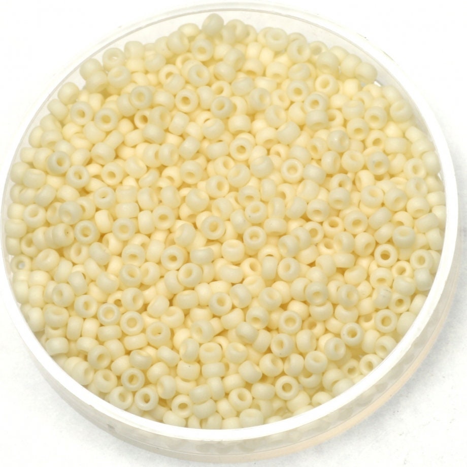 Miyuki seed beads 11/0, opaque matte cream 2021, 10g japanese beads, cream beads, size 2mm, off white beads, Miyuki matte light cream