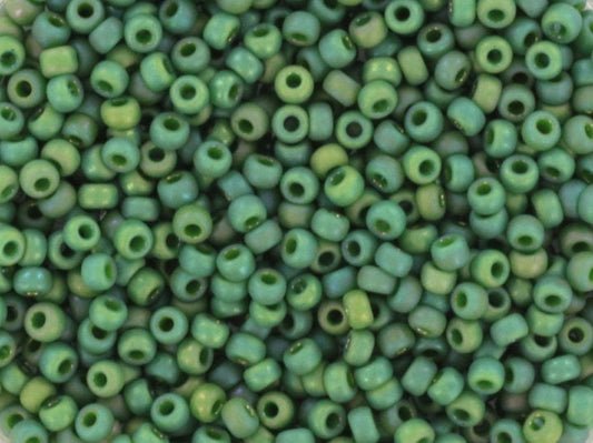 Miyuki seed beads 11/0, opaque glazed frosted turtle green 4699, 10g japanese beads, matte green beads, size 2mm, Miyuki green