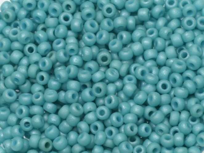 Miyuki seed beads 11/0, opaque matte luster turquoise blue 2029 10g japanese beads, color blue rocailles, size 11 2mm, Miyuki blue beads