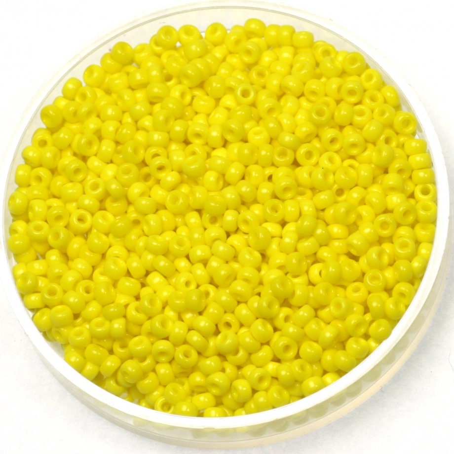 10g Miyuki seed beads 11/0, opaque yellow 404, japanese beads high quality, color yellow beads, size 11 2mm, bright colors rocailles