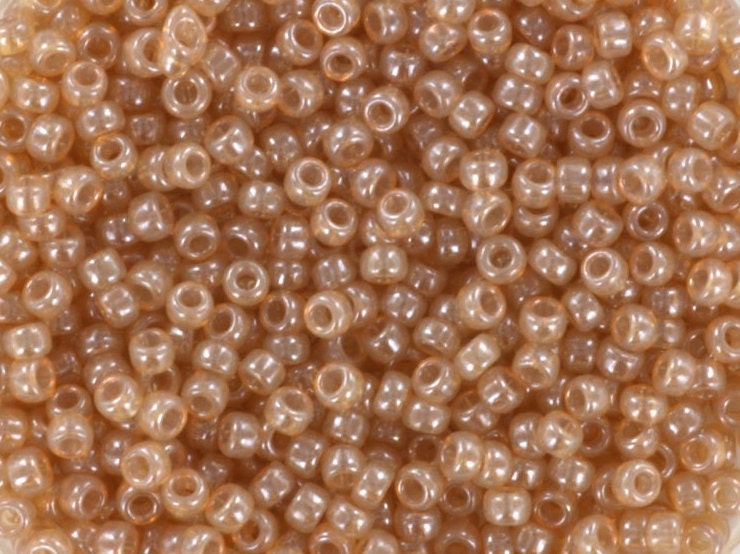 Miyuki seed beads 11/0, ceylon translucent jasmine 2370 10g, japanese beads, light brown beads, size 2mm, beige round rocailles caramel