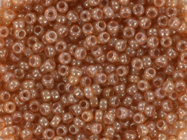 Miyuki seed beads 11/0, ceylon translucent peony 2371 10g, japanese beads, light brown beads, size 2mm, beige round rocailles caramel