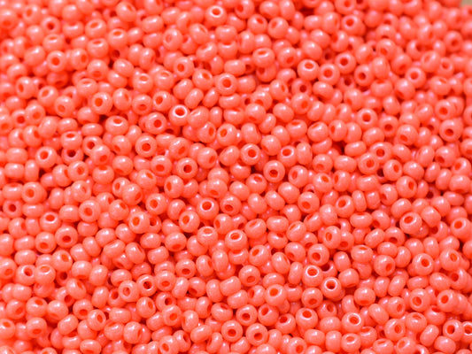 Preciosa Ornela 10/0 orange intensive dyed chalkwhite 16A91 20g, orange pink salmon seed beads, bohemian beads, Czech seed beads