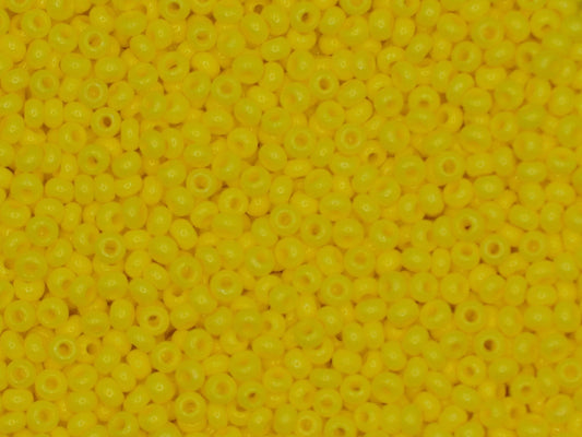 Preciosa Ornela 10/0 yellow intensive dyed chalkwhite 16A86 20g, yellow seed beads, bohemian beads, Czech seed beads, glossy yellow beads