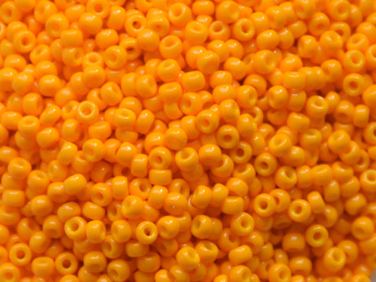 Miyuki seed beads 11/0, duracoat opaque light squash 4453, 10g japanese beads, orange glass beads, size 2mm, bright rocailles, orange beads