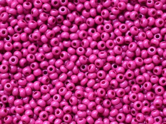 20g Preciosa Ornela violet dyed chalkwhite sfinx 16325 seed beads 9/0, bohemian beads, glossy pink beads luster, Bohemian glass