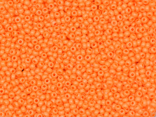 Preciosa Ornela 10/0 orange 16389, 20g orange dyed chalkwhite sfinx seed beads, bohemian beads, glossy orange beads, luster orange beads