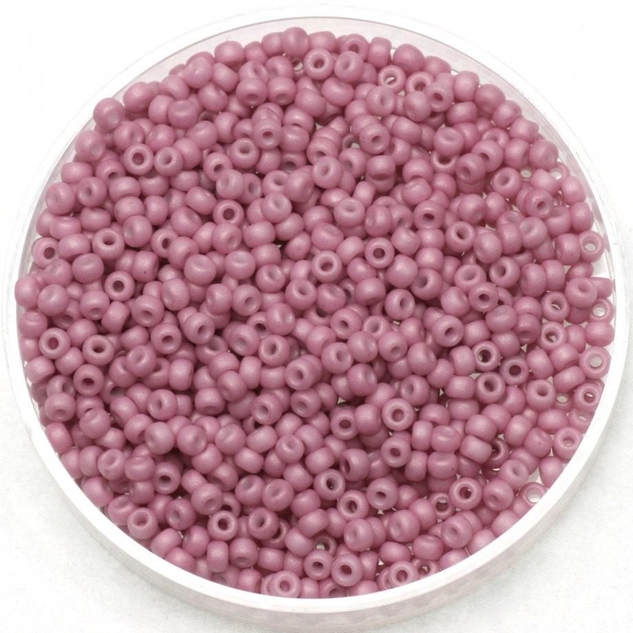 Miyuki seed beads 11/0, opaque matte dusty orchid 2024 10g, japanese beads, violet beads 2mm, Miyuki pink matte, Miyuki lilac