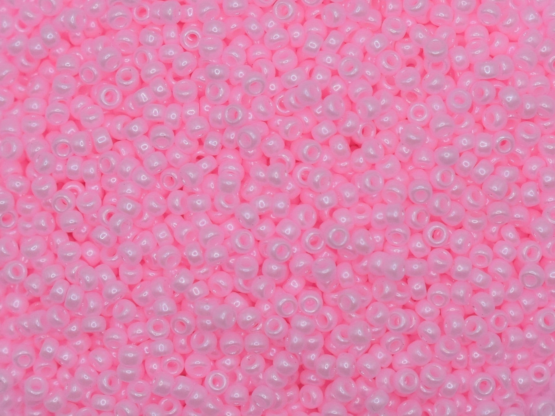 Miyuki seed beads 11/0, baby pink luster 428, 10g japanese beads, round rocailles, glossy pink, size 11 2mm, Miyuki pink, small seed beads