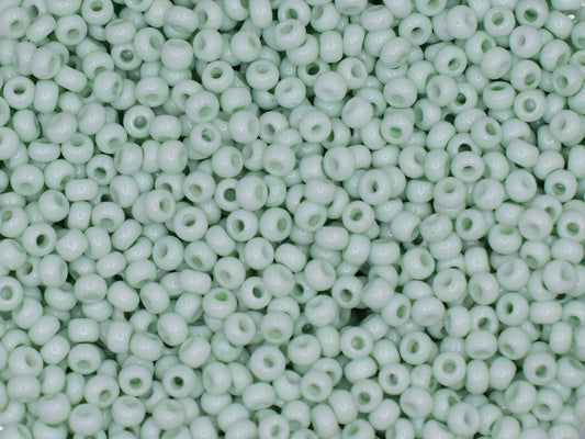 Preciosa Ornela green dyed chalkwhite 03262 20g seed beads 8/0, bohemian beads, light green beads, size 8 3mm, Bohemian glass, pastel green