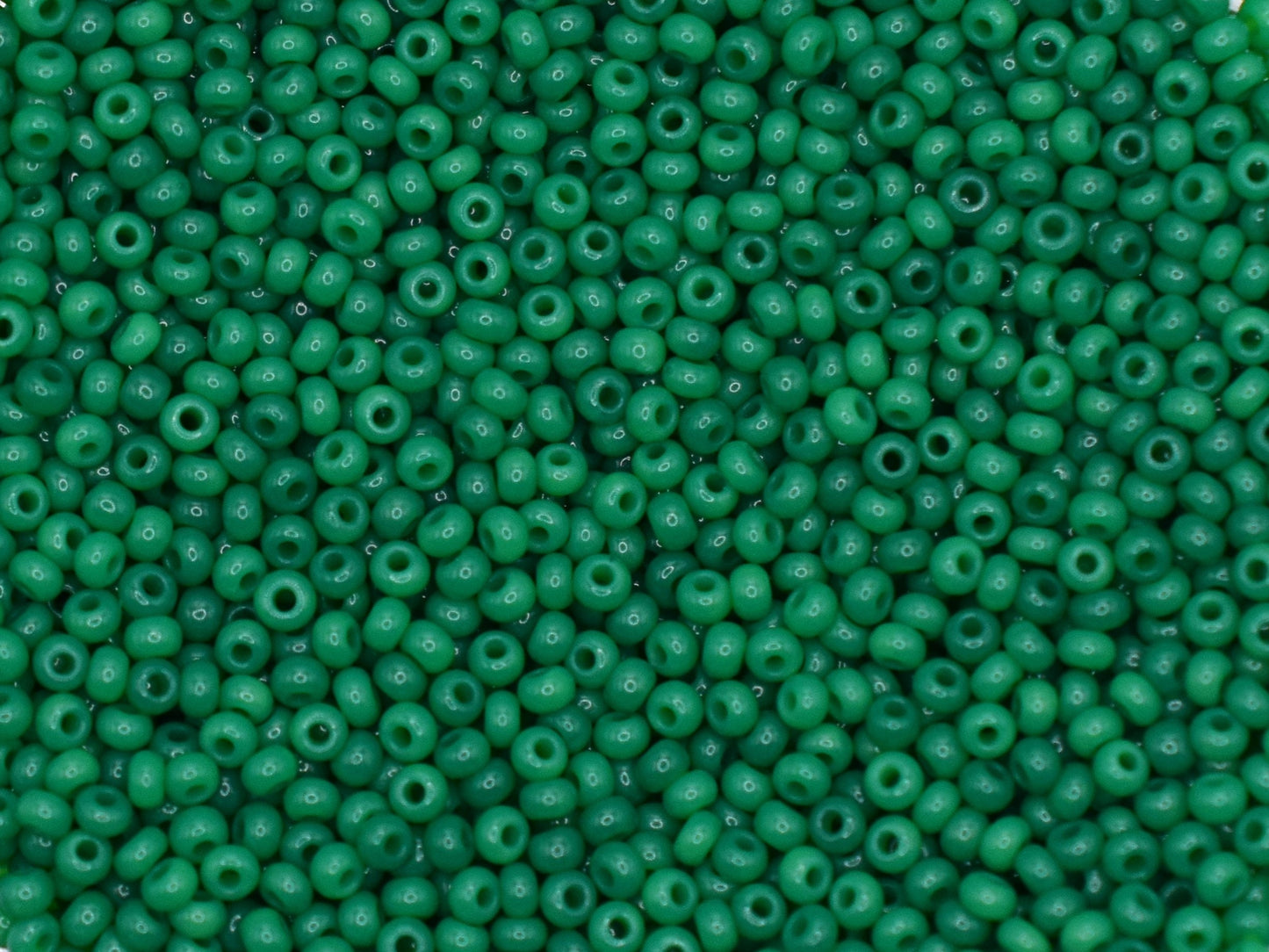 Preciosa Ornela 9/0 alabaster green 52240, 20g dark green seed beads, bohemian beads, glossy green beads, luster green beads