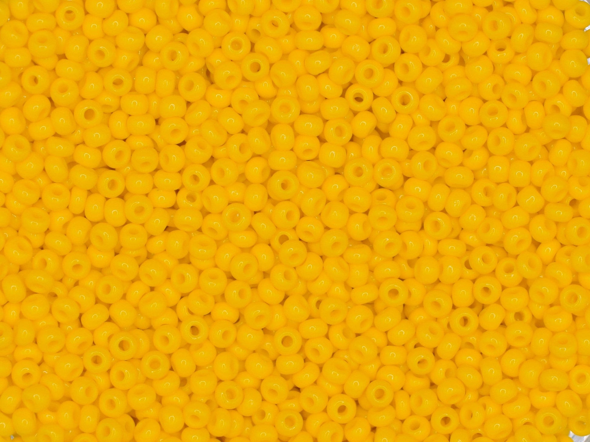 Preciosa Ornela 9/0 opaque yellow 83130, 20g dark yellow seed beads, bohemian beads, deep yellow beads, sunflower yellow beads