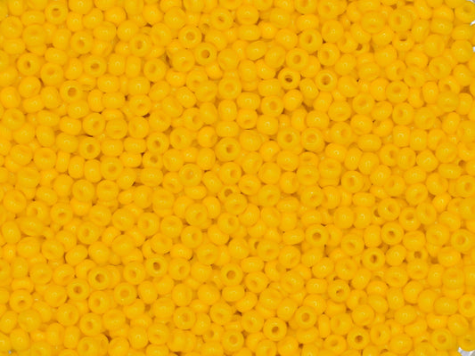 Preciosa Ornela 9/0 opaque yellow 83130, 20g dark yellow seed beads, bohemian beads, deep yellow beads, sunflower yellow beads