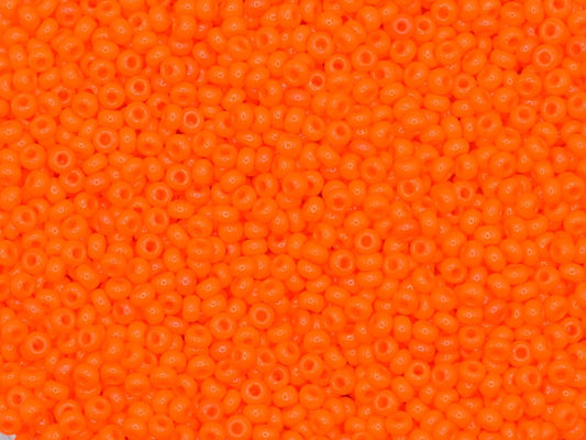 Preciosa Ornela 9/0 opaque orange 93140, 20g dark orange seed beads, bohemian beads, deep orange beads