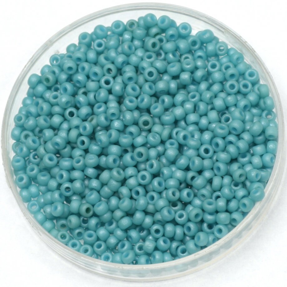 Miyuki seed beads 11/0, opaque matte luster turquoise blue 2029 10g japanese beads, color blue rocailles, size 11 2mm, Miyuki blue beads