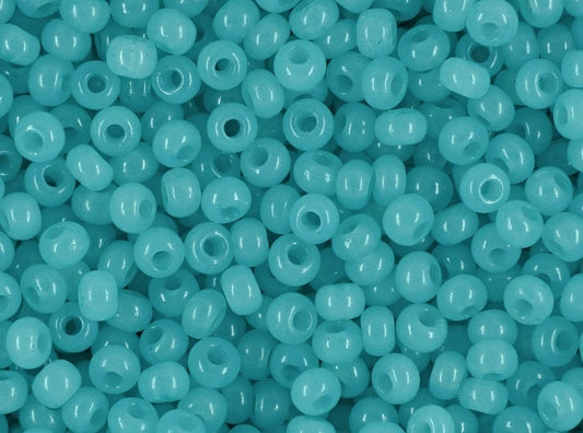 20g Preciosa Ornela turquoise blue-green alabaster 02165 seed beads 8/0, bohemian beads, turquoise blue beads, size 8 3mm, Bohemian glass