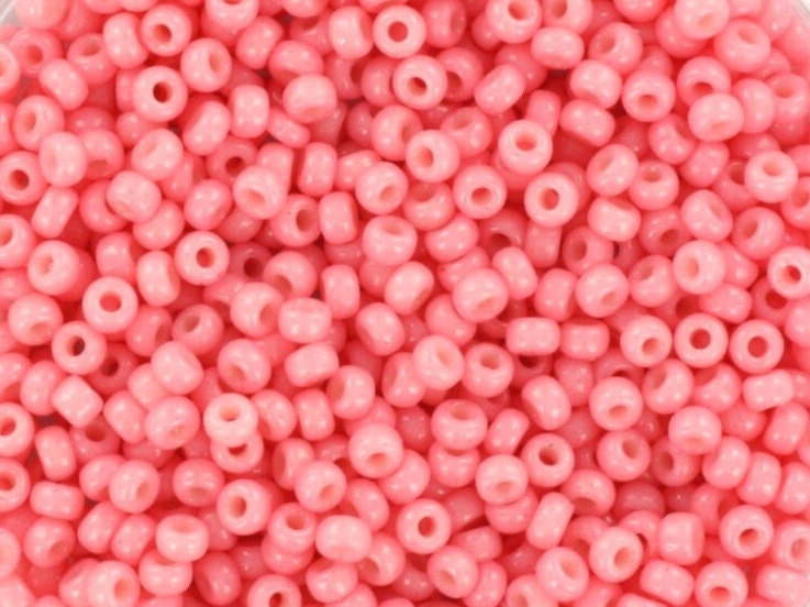 Miyuki seed beads 11/0, duracoat opaque lychee 4463 10g, japanese beads, 2mm light pink beads, pink round rocailles