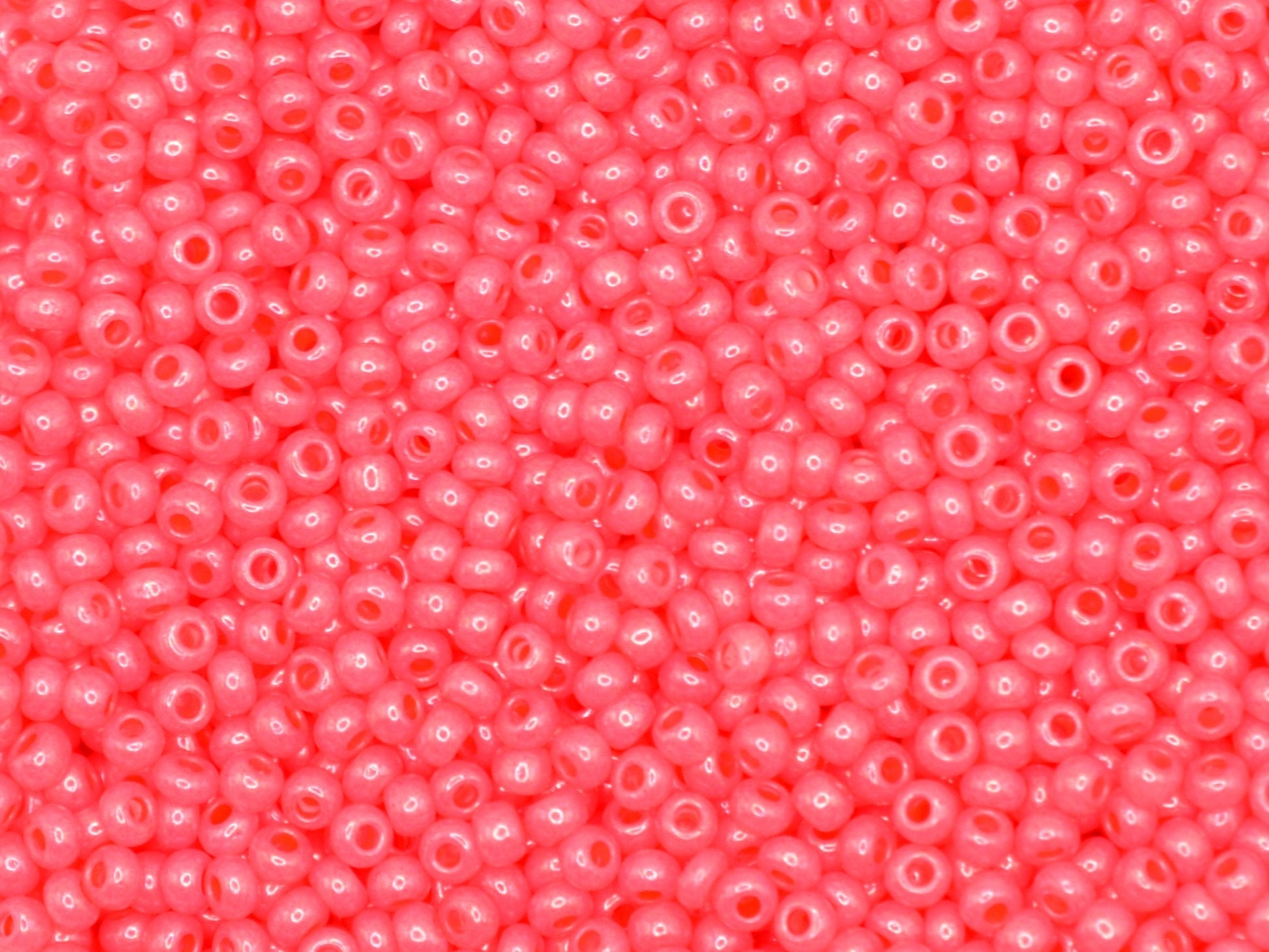 20g Preciosa Ornela ceylon pink 17398 seed beads 9/0, bohemian beads, glossy pink beads luster, Bohemian glass, coral red beads