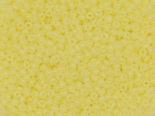 Preciosa Ornela 9/0 alabaster yellow 82000 20g, lemon yellow seed beads, bohemian beads, translucent yellow beads