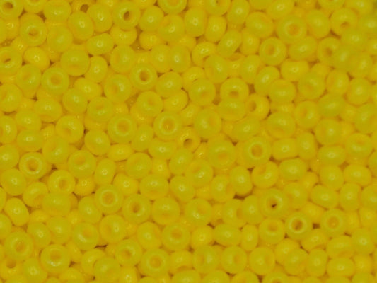 Preciosa Ornela 8/0 yellow intensive dyed chalkwhite 16A86 20g, yellow seed beads, bohemian beads, Czech seed beads, glossy yellow beads