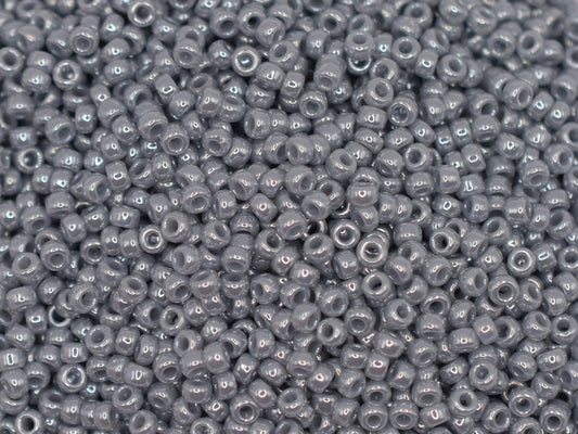 Miyuki seed beads 11/0, Opaque grey luster 443, 10g japanese beads, luster grey beads, size 2mm, Miyuki grey, Round Rocailles