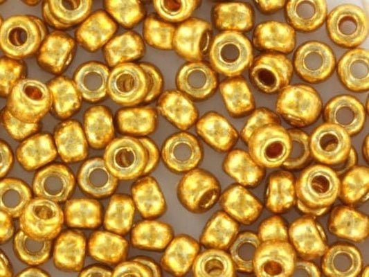 10g Miyuki seed beads duracoat galvanized gold size 6/0 4202, beads from japan, round rocailles, high quality beads, 4mm big gold beads