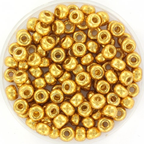 10g Miyuki seed beads duracoat galvanized gold size 6/0 4202, beads from japan, round rocailles, high quality beads, 4mm big gold beads