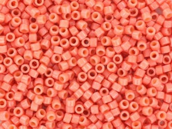 Miyuki Delica beads duracoat opaque dyed light watermelon, 5g 11/0 DB 2114, cylindrical beads, 1.6mm beads, salmon pink beads