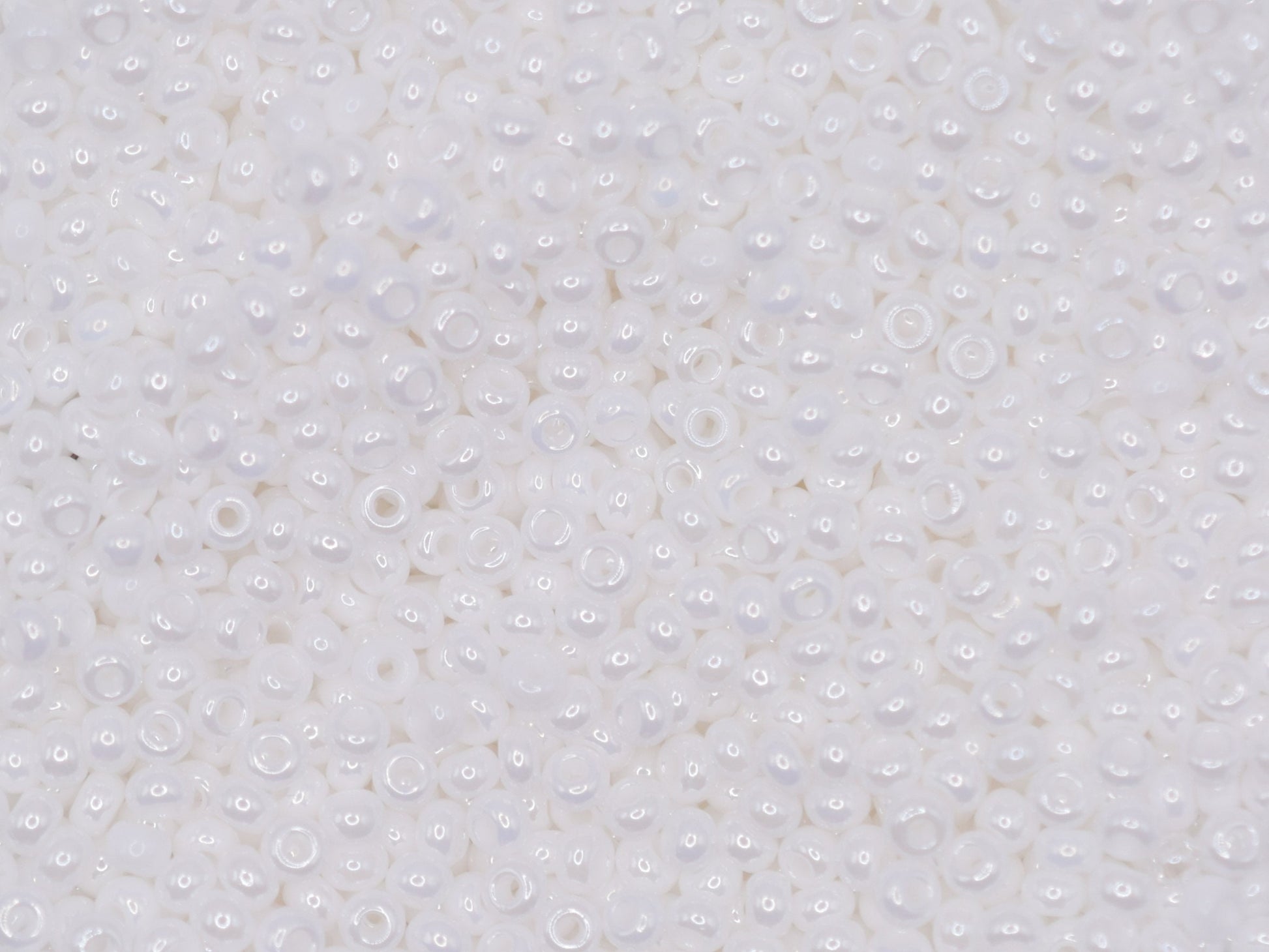 Preciosa Ornela 9/0 chalkwhite, sfinx 46102 20g, white luster seed beads, bohemian beads, glossy white beads, Preciosa beads shiny white