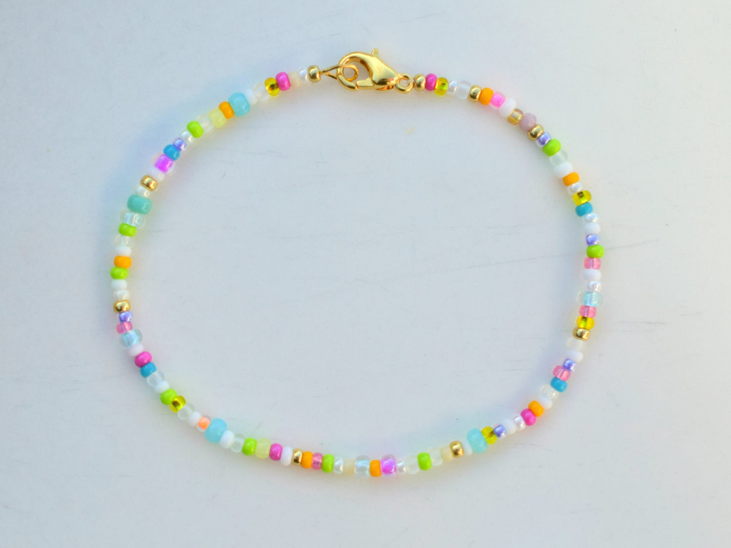 Colorful beaded bracelet, thin bracelet, simple bracelet mixed beads, birthday gift for best friend, friendship bracelet, gift for sister