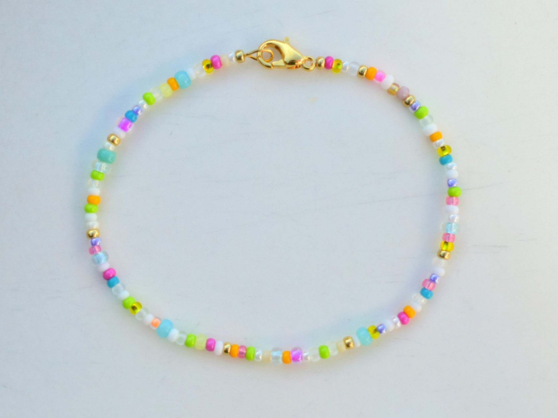 Colorful beaded bracelet, thin bracelet, simple bracelet mixed beads, birthday gift for best friend, friendship bracelet, gift for sister