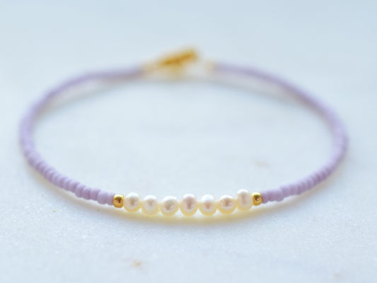 Freshwater pearl bracelet, Christmas gift for girlfriend, thin beaded bracelet pastel, bridesmaid gifts bracelet, small pearl bracelet