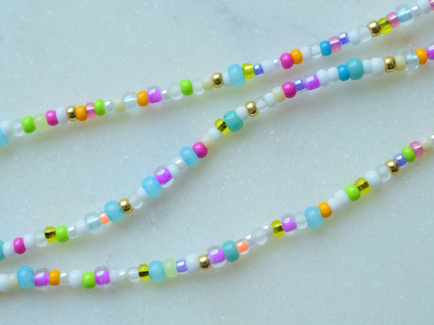 Colorful beaded necklace, thin necklace, simple necklace mixed beads, birthday gift for best friend, gift for wormen, layering necklace