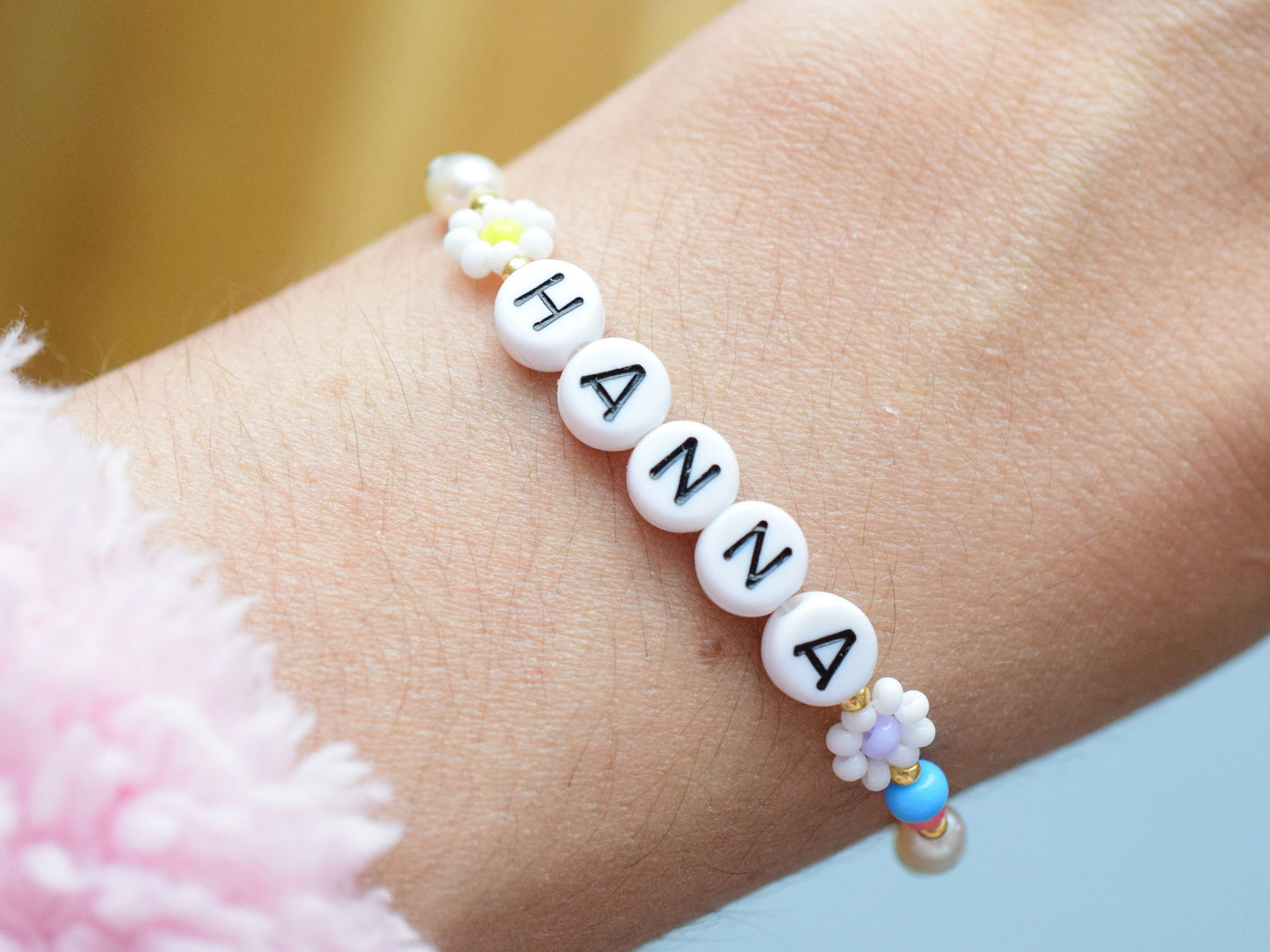 Name bracelet bead, personalized jewelry bracelet colorful, friendship bracelet for women, birthday gift for mum, Valentine bracelet gift