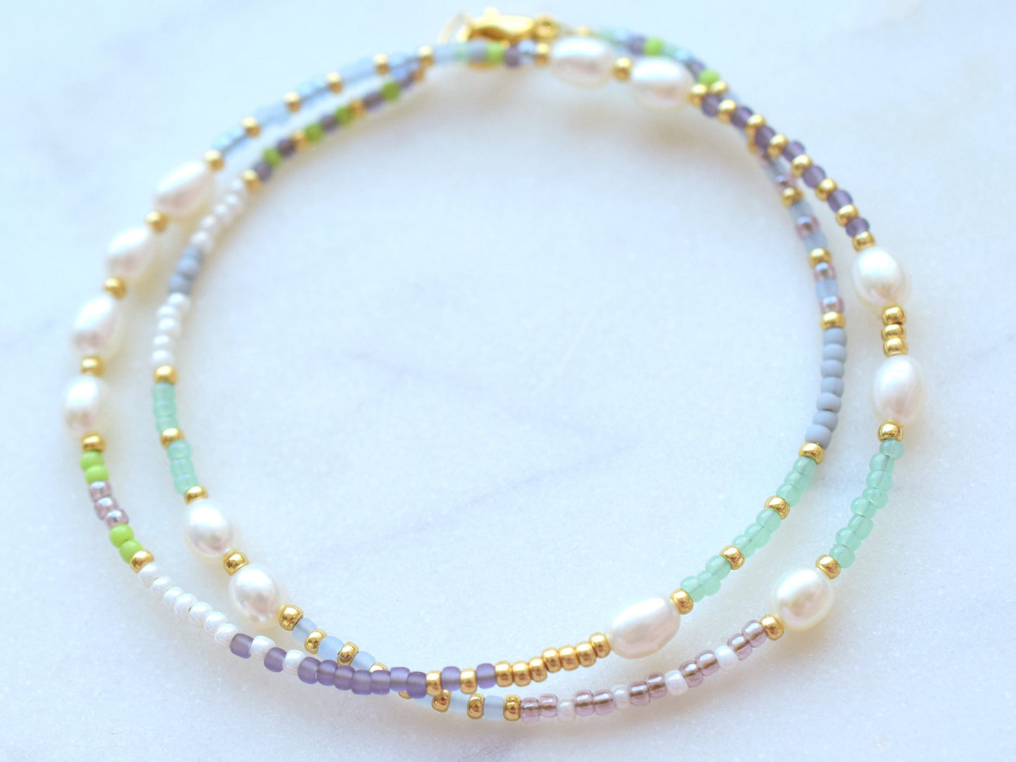 Colorful beaded necklace, freshwater pearl necklace choker, thin beaded necklace, birthday gift best friend, Valentines gift for her