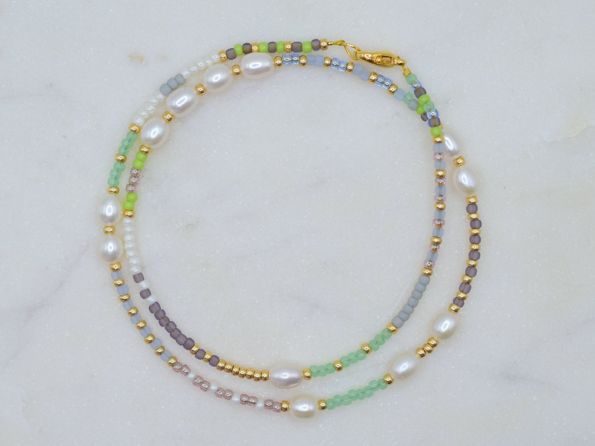 Colorful beaded necklace, freshwater pearl necklace choker, thin beaded necklace, birthday gift best friend, Valentines gift for her