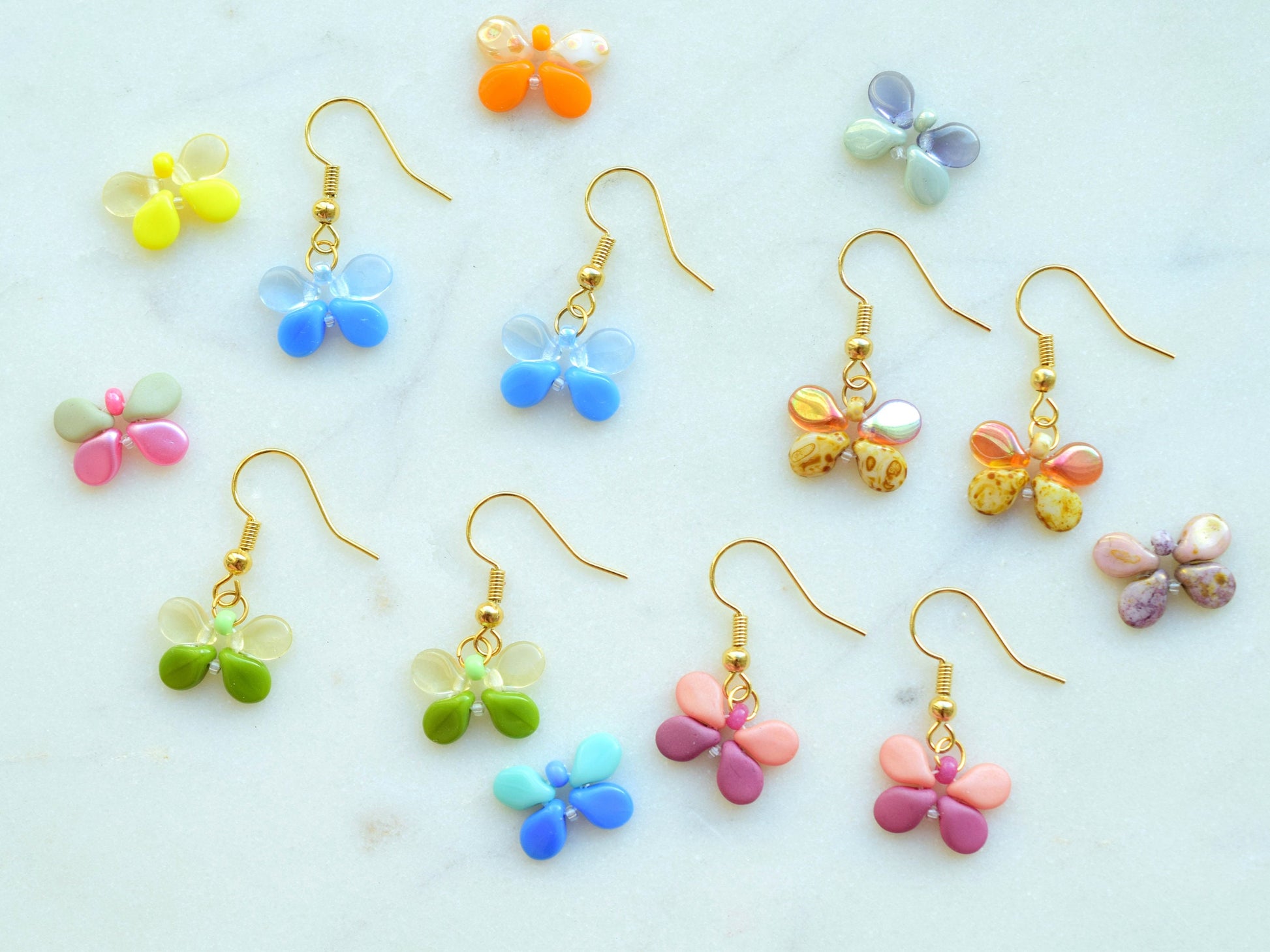 Butterfly earrings dangle, colorful earrings multicolored, Birthday gift for her sister, summer earrings dangle drop, women gift idea