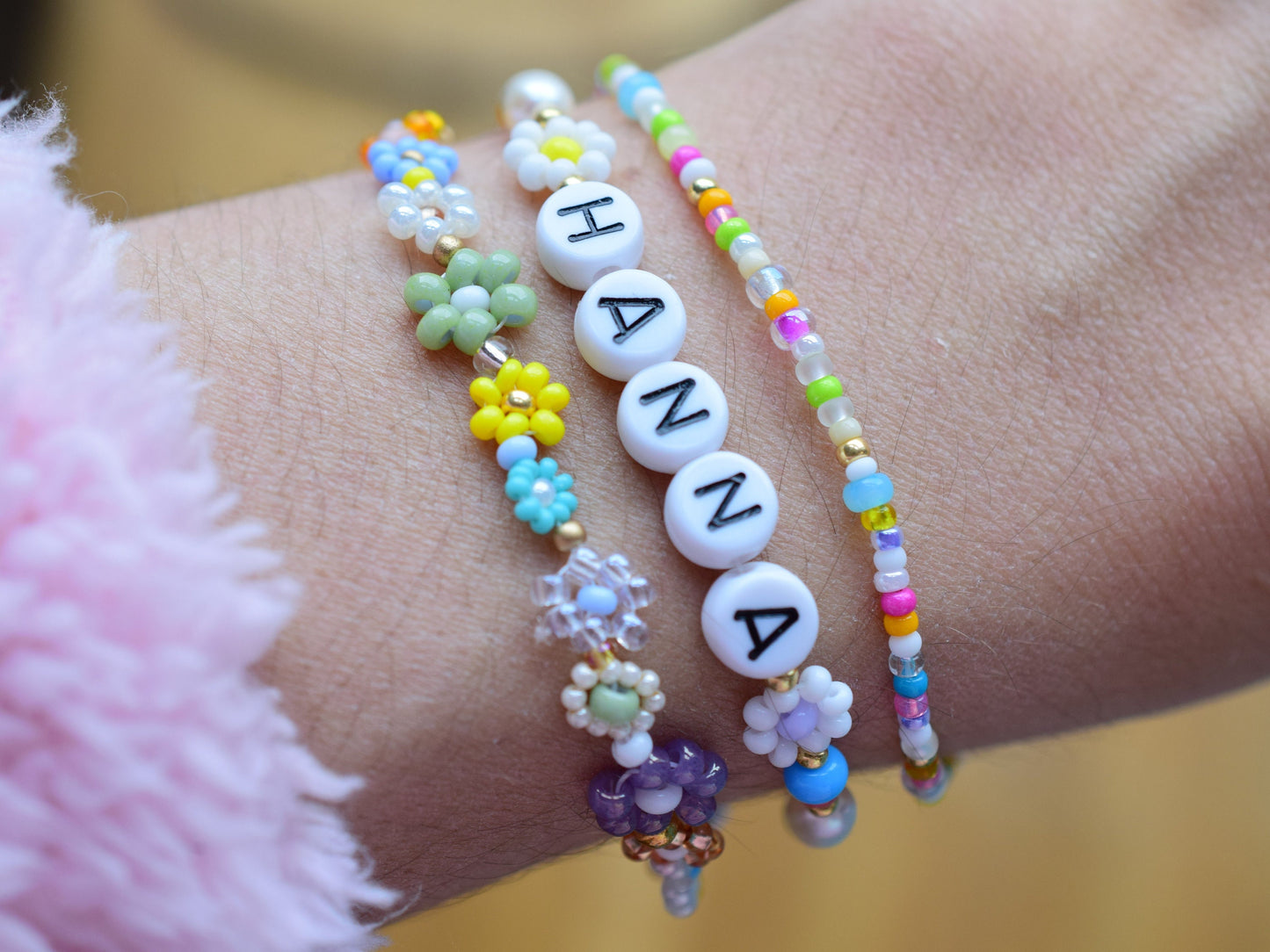 Name bracelet bead, personalized jewelry bracelet colorful, friendship bracelet for women, birthday gift for mum, Valentine bracelet gift