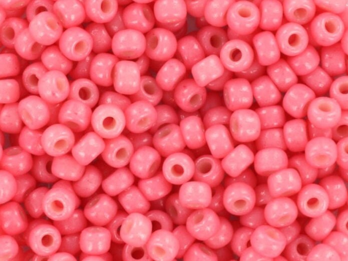 10g Miyuki seed beads 8/0, duracoat opaque guava pink 4465, japanese beads, pink beads, size 3mm, pink round rocailles, DIY jewelry supplies