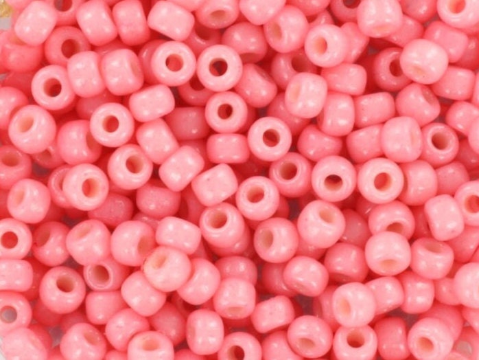 10g Miyuki seed beads 8/0, duracoat opaque lychee 4463, japanese beads, round rocailles, light pink, size 8 3mm, soft pink glass beads