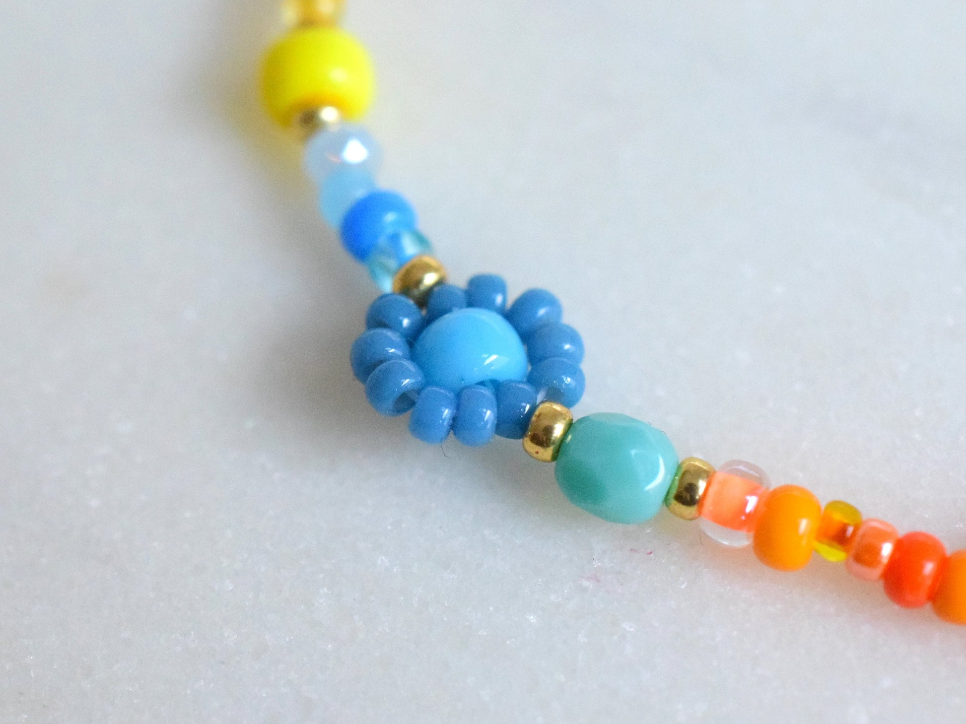 Rainbow bracelet beaded, colorful bracelet, flower bracelet, friendship bracelet, birthday gift for girlfriend, Valentine bracelet gift