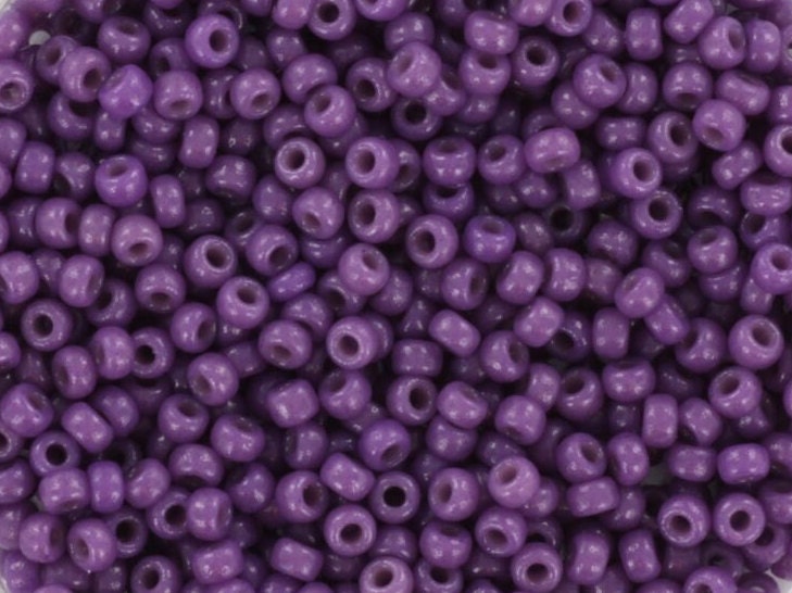 Miyuki seed beads 11/0, duracoat opaque anemone 4490 10g, japanese beads, dark purple rocailles, size 11 2mm, Miyuki indigo, dark violet