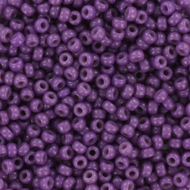 Miyuki seed beads 11/0, duracoat opaque anemone 4490 10g, japanese beads, dark purple rocailles, size 11 2mm, Miyuki indigo, dark violet